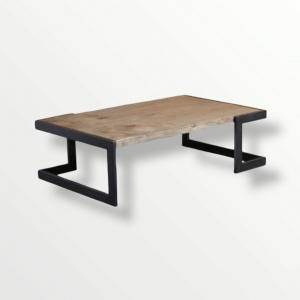 mesa central metal y madera